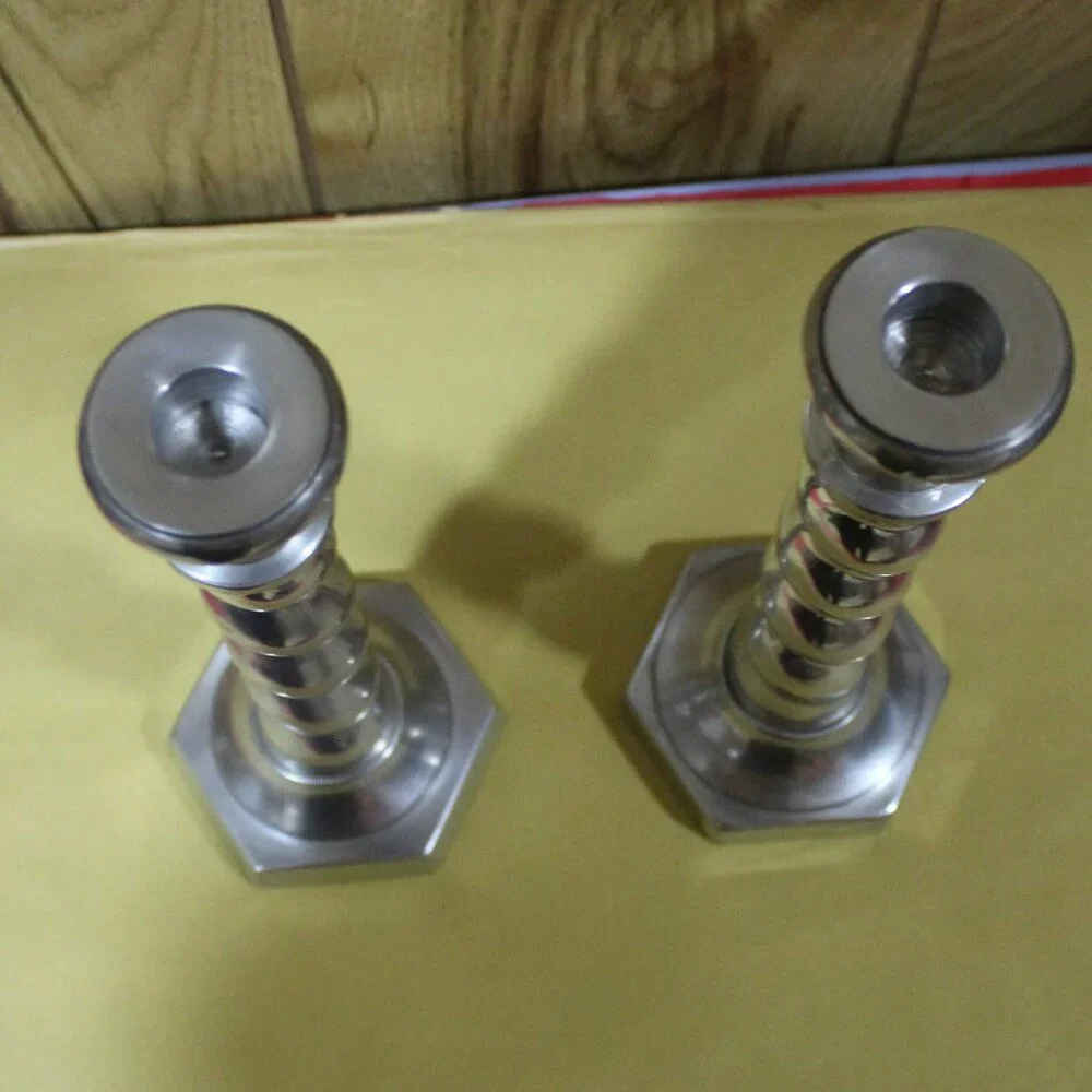 Vintage Silver Tone Home Interior Candle Holders